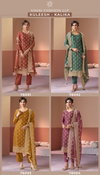 Kalika By Vinay Kuleesh Gold Silk Designer Salwar Suits Suppliers In India
